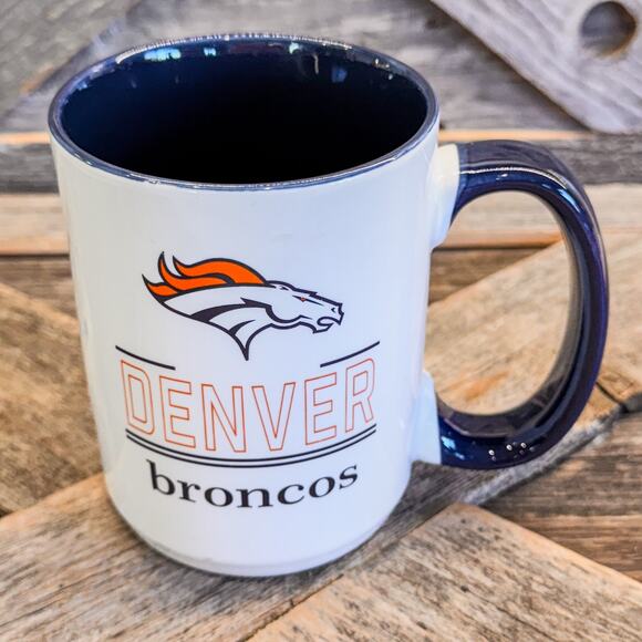 Pair of NFL Licensed Denver Broncos Two-Toned Sublimated Coffee Mugs, 15oz - Picture 9 of 10